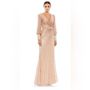 Mac Duggal 5501 Size: 24 BISHOP Sleeve Sequin Dress Copper MSRP 598.00